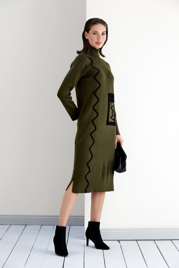 NANZ. Luxe Zig-Zag Midi Knitted Dr - Image 3