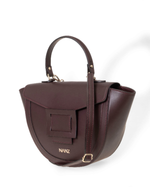 NANZ Lucella Sculpture Handbag Burgundy