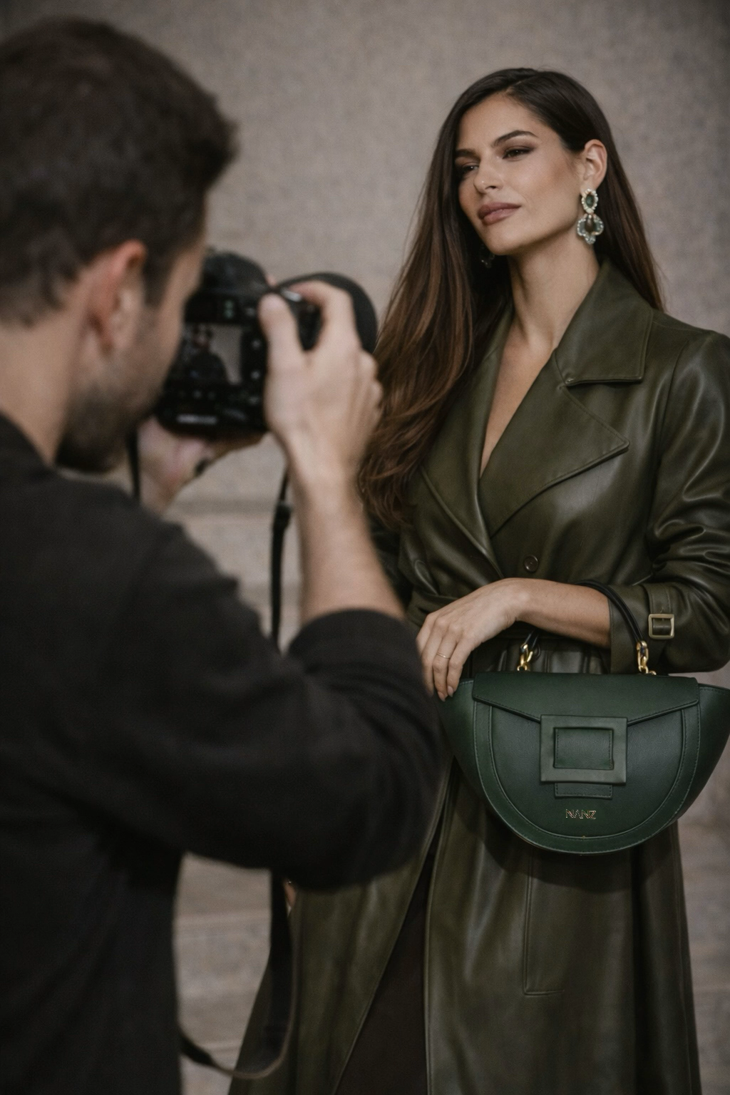NANZ Lucella Sculpture Handbag Green NANZ Lucella Sculpture Handbag Green - Image 3