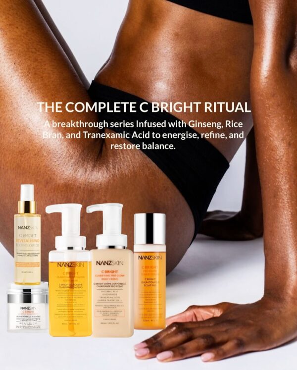 C BRIGHT BUNDLE. 1 WEEK TO BRIGHTER RADIANT SKIN (FACE / BODY) Transform your skin in just 7 days with our C BRIGHT BUNDLE. This comprehensive vitamin C skincare collection is designed to give you brighter, more radiant skin for both face and body. Each product works synergistically to deliver maximum results in one week.