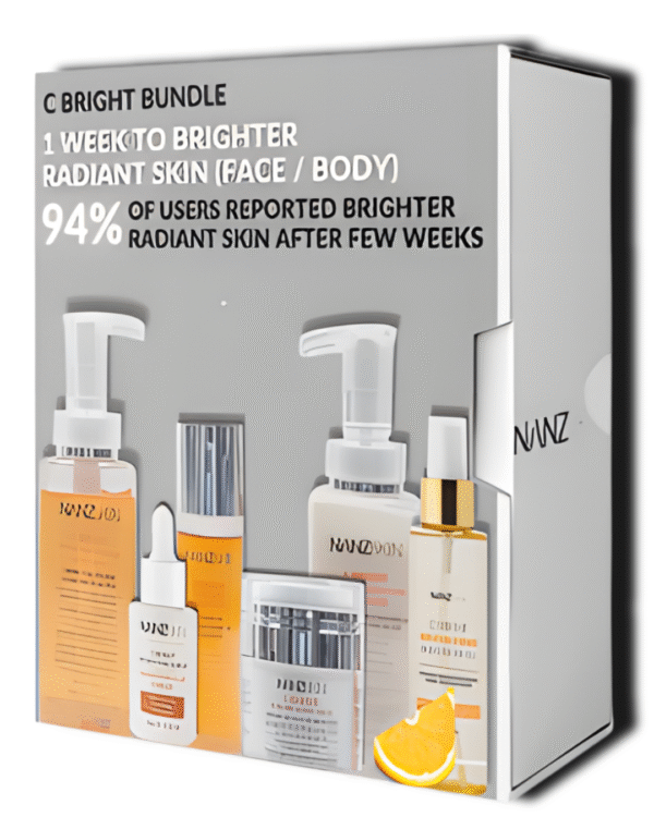 C BRIGHT BUNDLE. 1 WEEK TO BRIGHTER RADIANT SKIN (FACE / BODY), Transform your skin in just 7 days with our C BRIGHT BUNDLE. This comprehensive vitamin C skincare collection is designed to give you brighter, more radiant skin for both face and body. Each product works synergistically to deliver maximum results in one week.